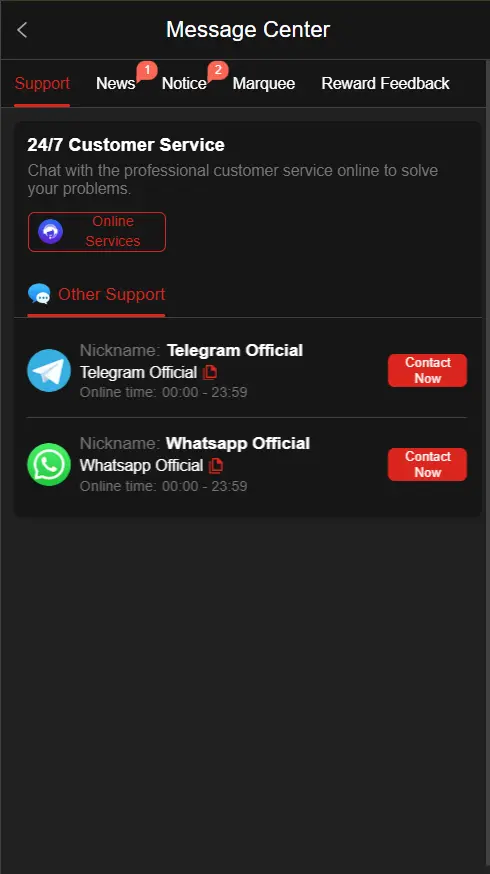 999X Game 24/7 Telegram and WhatsApp Customer Service